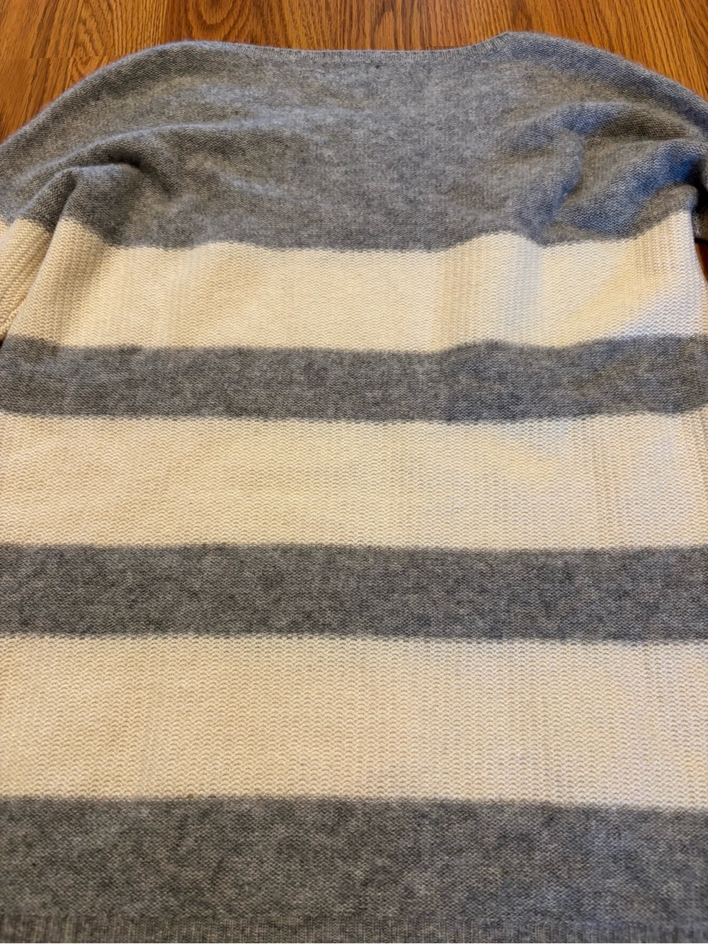 Cozy Striped Crewneck Sweater - Gray & Cream - Picture 6 of 8